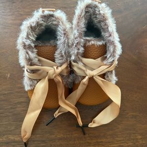 High top infant fur booties : size 2 infant